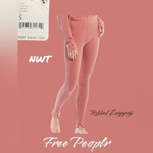 NWT Free People Ribbed Leggings, Small